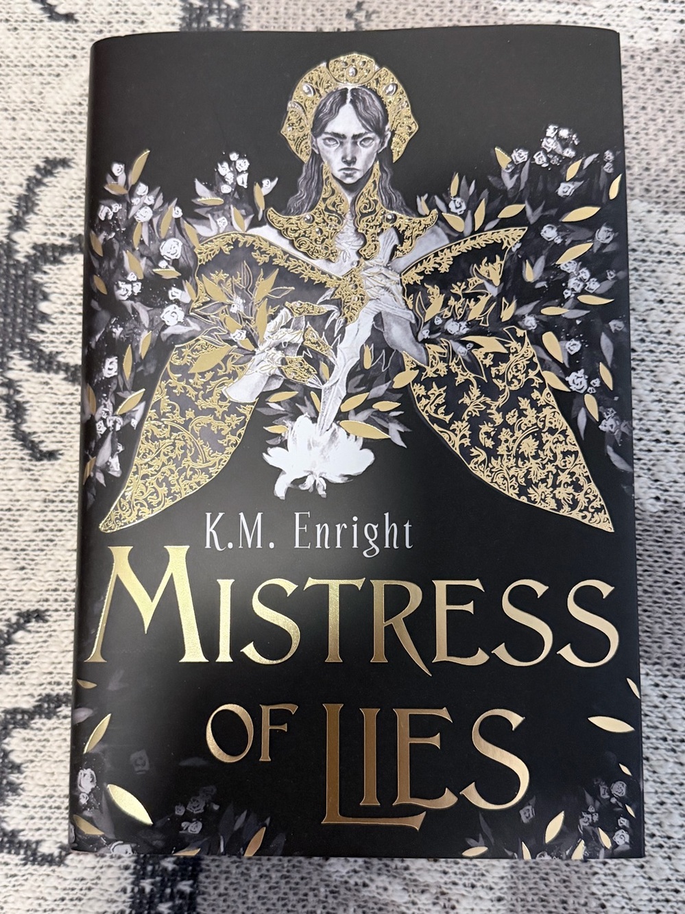 Mistress of Lies by K.M. Enright - Black & Gold Decorative Hardcover